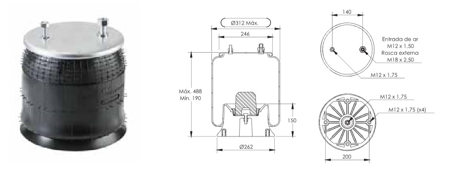 
                                BALAO SUSPENSAO EIXO TRACAO FH/NH VW TITAN FORD