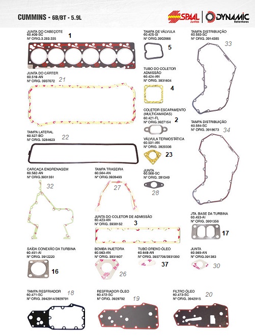 
                                JUNTA RETIFICADA VALVULA CUMMINS 6B/BT 5.9 COM RETENTORES